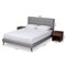 Baxton Studio Maren Light Grey Queen Size Platform Bed with Two Nightstands 157-9693 - alternate 3